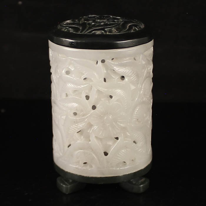 Hollow Out Carved Chinese Hetian Jade Incense Burner (1 of 6)