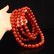 Beautiful Color 14 mm Chinese Red Agate Beads Necklace - 5