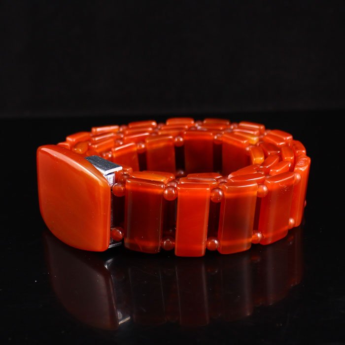 Beautiful Chinese Natural Red Agate Carved Waistband (1 of 7)