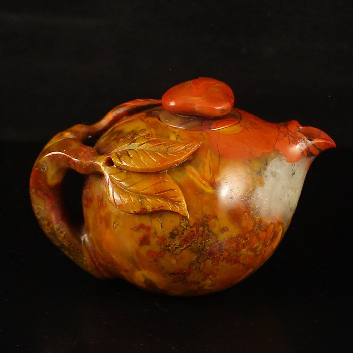 Hand Carved Chinese Natural Zhan Guo Hong Agate Teapot (1 of 6)