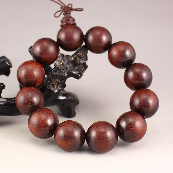21 mm Chinese Natural Zitan Wood Beads Bracelet (1 of 7)