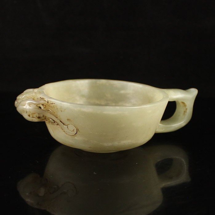 Vintage Chinese Qing Dynasty Hetian Jade Cup (1 of 6)