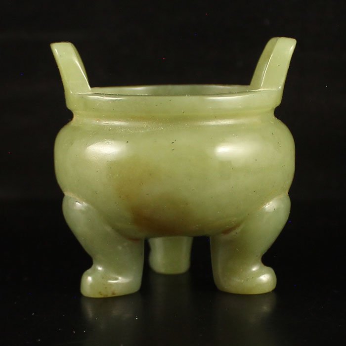 Chinese Natural Hetian Jade 3 Legs Incense Burner (1 of 6)