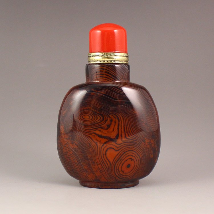 Beautiful Pattern Chinese Natural Agate Snuff Bottle (1 of 9)