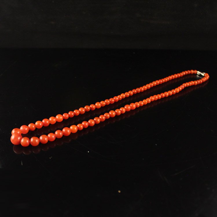 Beautiful Color Chinese Nanhong Agate Beads Necklace (1 of 6)