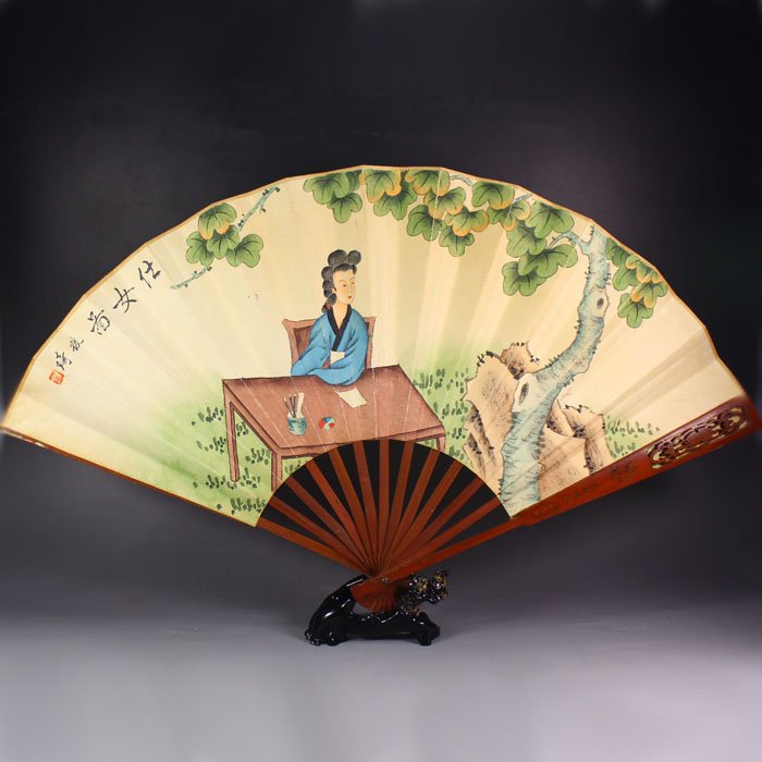 Hand Draw Chinese Xuan Paper Painting Fan Bamboo Frame (1 of 9)