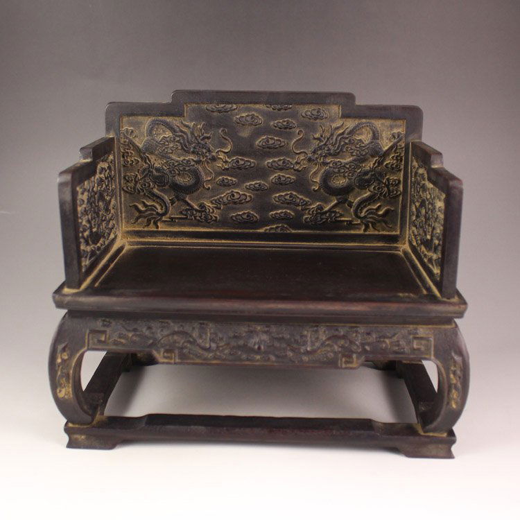 Chinese Natural Zitan Wood Carved Chair Model (1 of 5)