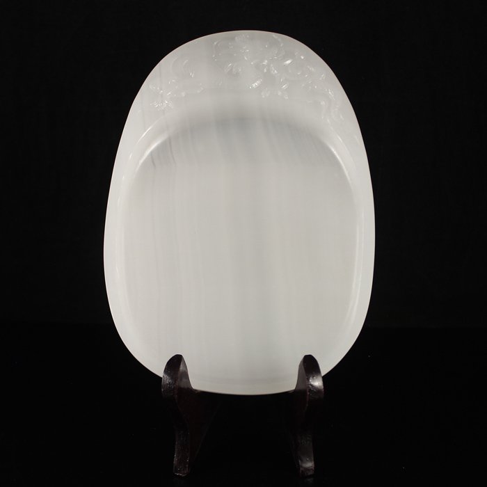 Chinese Natural White Jade Inkstone Carved Dragon (1 of 6)