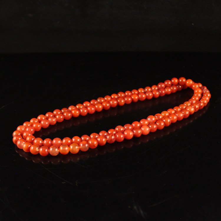 Beautiful Color Chinese Natural Nanhong Agate Necklace (1 of 6)