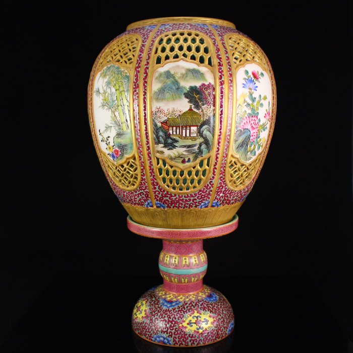 Chinese Qing Dy Famille Rose Porcelain Candlestick (1 of 10)