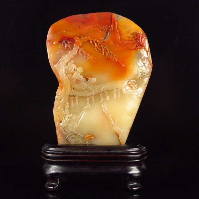 Chinese Natural Shoushan Stone Low Relief Statue (1 of 5)