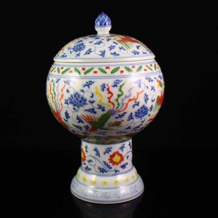 Chinese Underglaze Colour Porcelain Incense Burner (1 of 10)