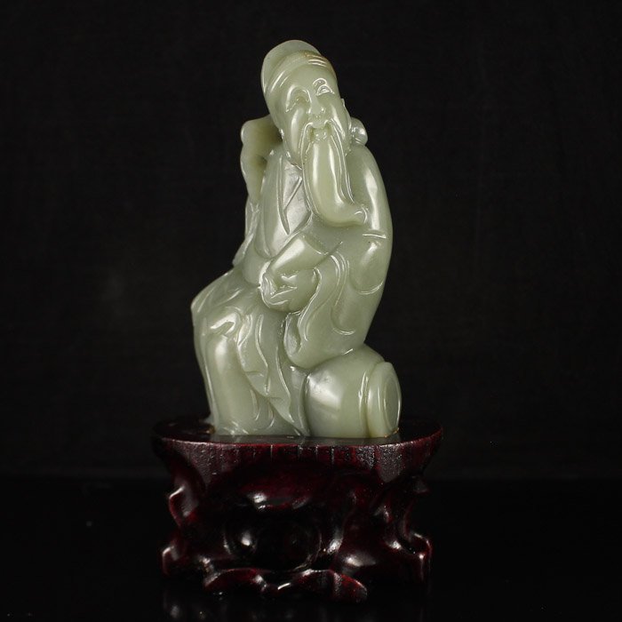 Superb Chinese Natural Hetian Jade Statue - Poet (1 of 6)