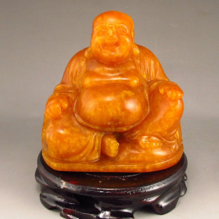 Chinese Shoushan Stone Laughing Buddha Statue (1 of 5)