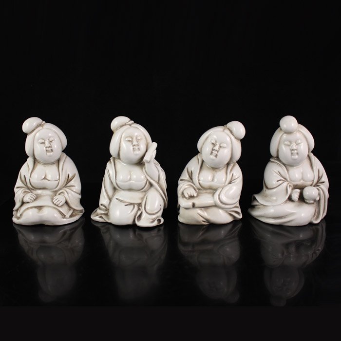 A Set Vintage Chinese Dehua Kiln Porcelain Statue (1 of 10)
