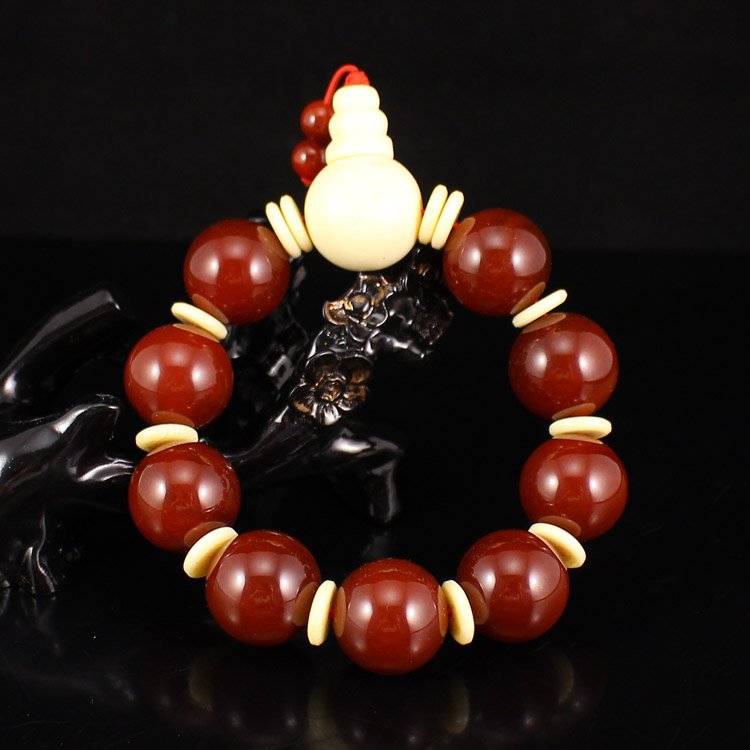 Chinese Natural Agate Beads Bracelet (1 of 6)