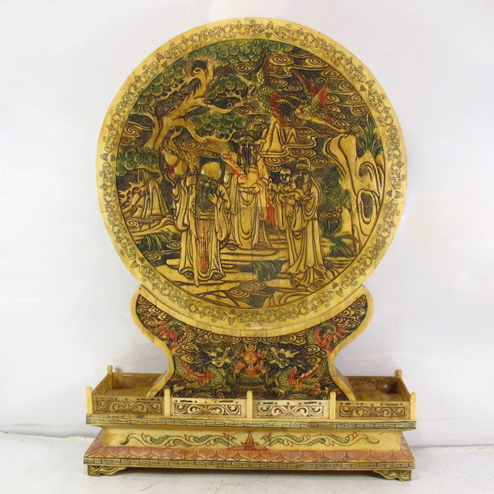 Superb Chinese Bone Carved Fukurokuju Statue: Superb Chinese Bone Carved Fukurokuju Statue Dimension:375*105*530(mm) 15.75*7.01*24.02(in) Weight 17.93 lbs/4701 g Tips about bone sculpture Bone sculpture has a long history. The bone sculpture is u