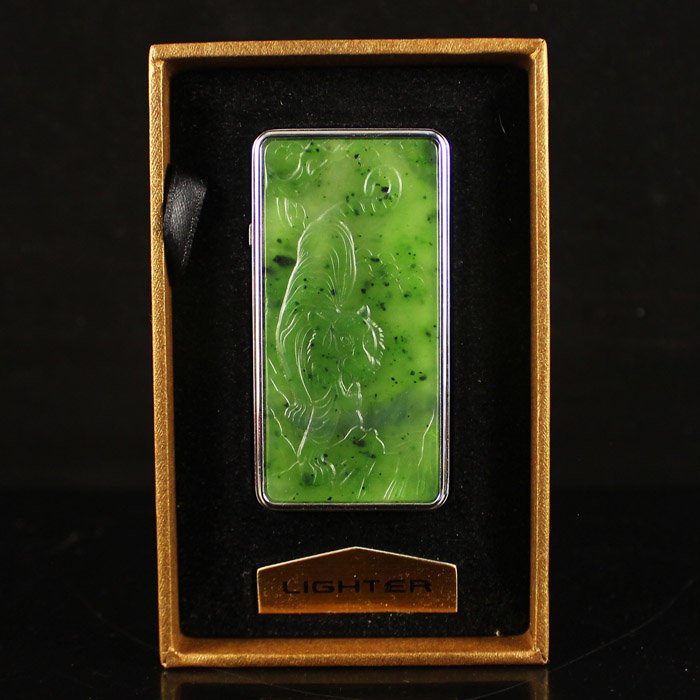 Fashionable Electron Lighter w Hetian Jade Decoration (1 of 6)