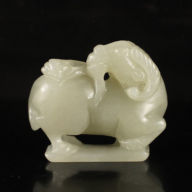 Hand Carved Chinese Natural Hetian Jade Pendant - Sheep (1 of 6)