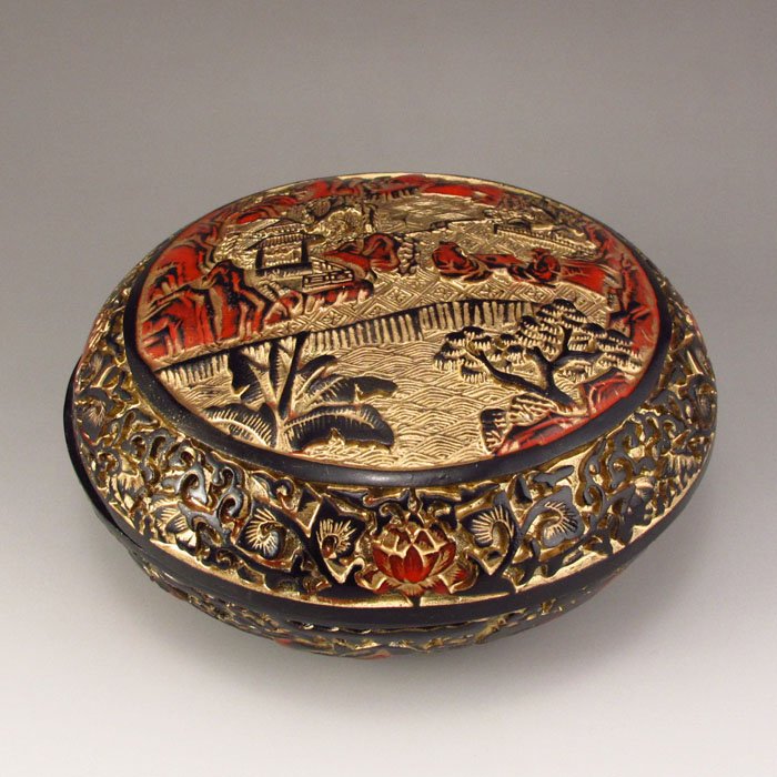 Chinese Lacquerware Jewelry Box w Zhengde Mark (1 of 6)