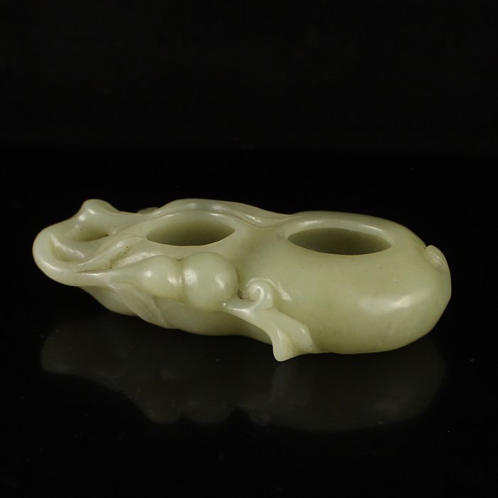 Vintage Chinese Hetian Jade Gourd Shape Brush Washer (1 of 5)