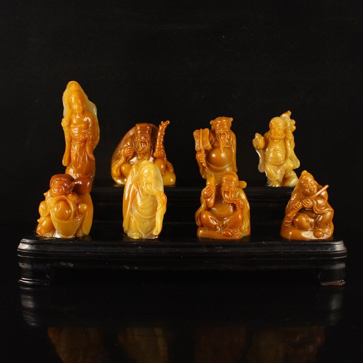 Chinese Shoushan Stone Statue - Eight Taoism Deity (1 of 10)