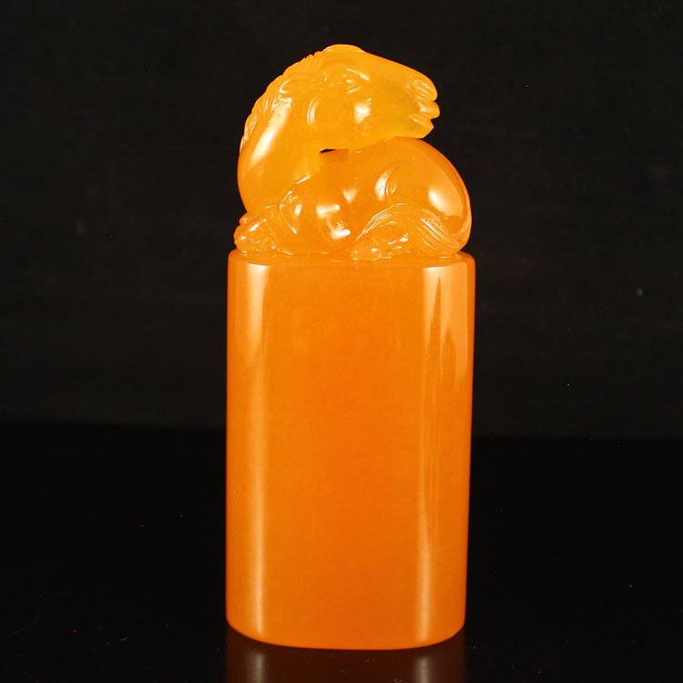 Indonesia Natural Jin Tian Huang Seal - Fortune Horse (1 of 6)