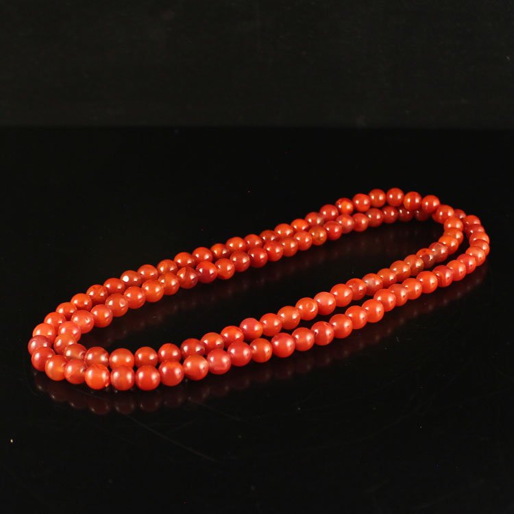 Chinese Natural Nan Hong Agate Beads Necklace (1 of 6)