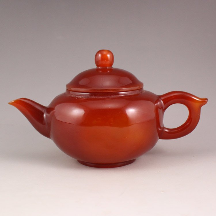 Beautiful Color Hand Carved China Natural Agate Teapot (1 of 7)