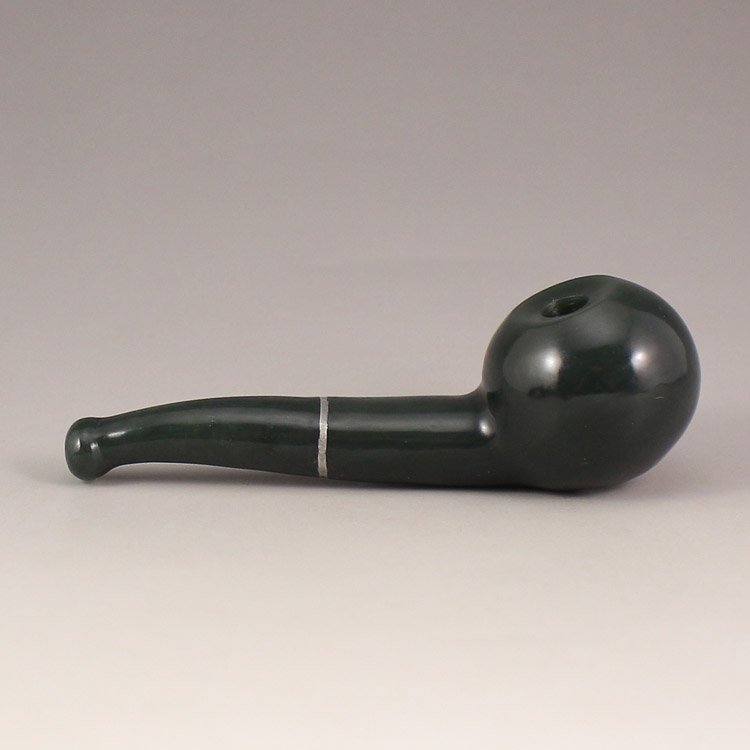 Chinese Natural Deep Green Hetian Jade Cigarette Holder (1 of 6)
