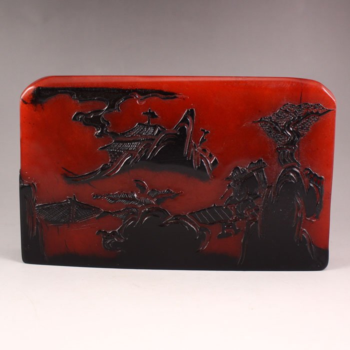 Chinese Shoushan Stone Seal - Mountain River Scenery (1 of 7)