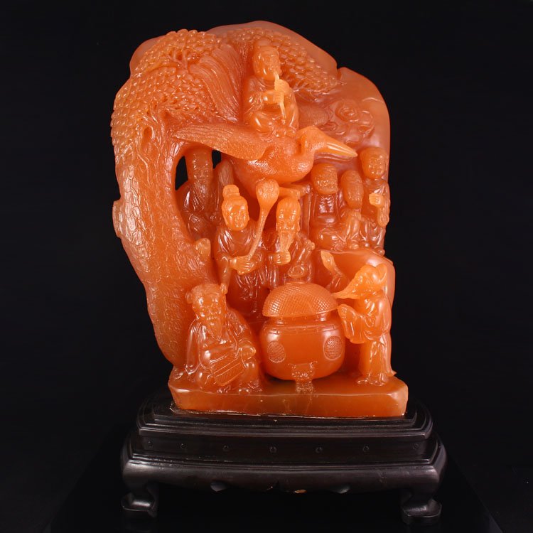 Chinese Natural Shoushan Stone Statue - Palace Scene (1 of 10)