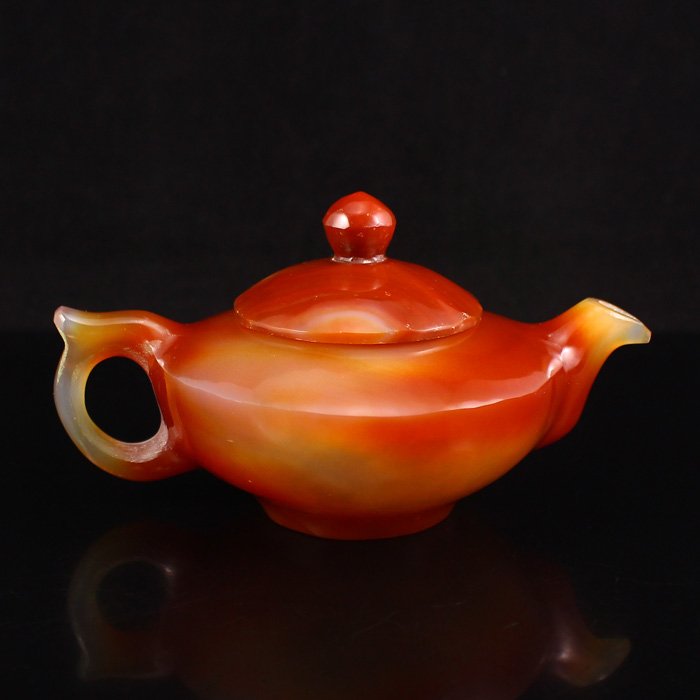 Hand Carved Chinese Natural Agate Teapot (1 of 8)