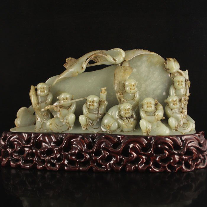 Vintage Chinese Hetian Jade Statue - Fortune Kids (1 of 9)