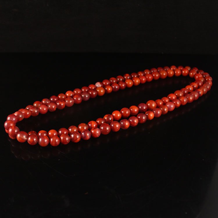 Beautiful Color Chinese Nan Hong Agate Beads Necklace (1 of 6)