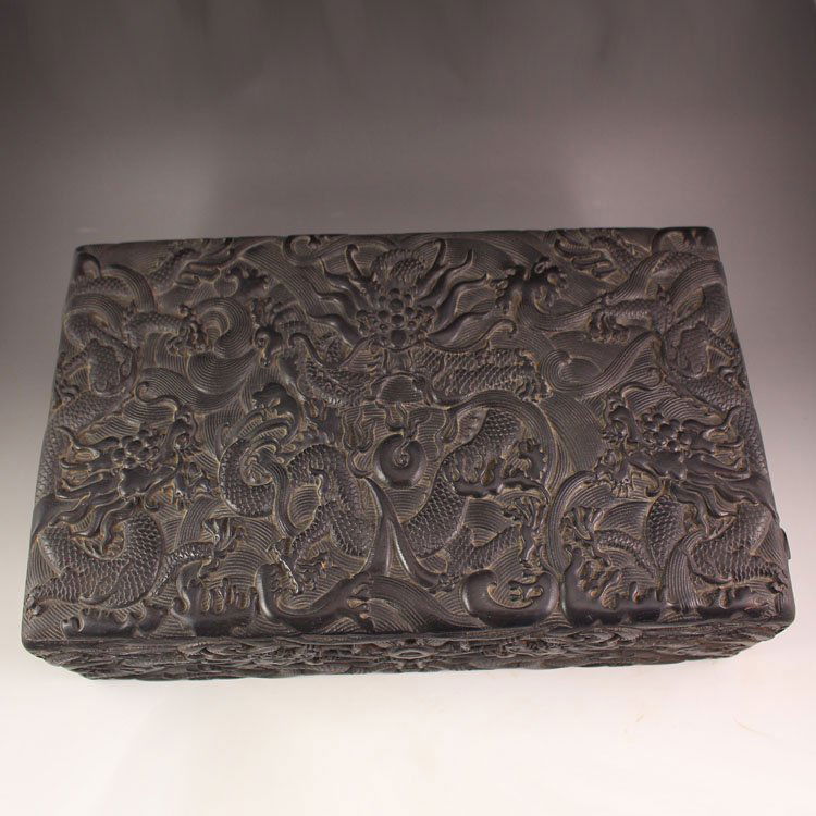 Chinese Natural Zitian Wood High Relief Book Box (1 of 10)