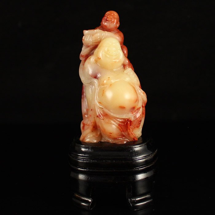 Chinese Natural Shoushan Stone Statue - Laughing Buddha (1 of 6)