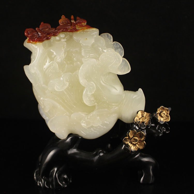 Chinese Natural Jade Statue - Fortune Cabbage (1 of 8)