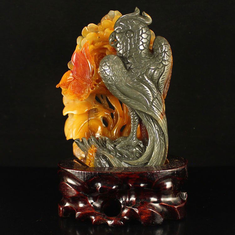 Hand Carved Chinese Natural Jade Statue - Eagle (1 of 5)
