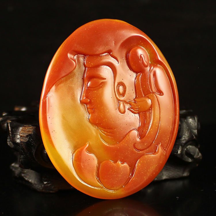 Beautiful Color Chinese Jade Pendant - Buddha (1 of 6)