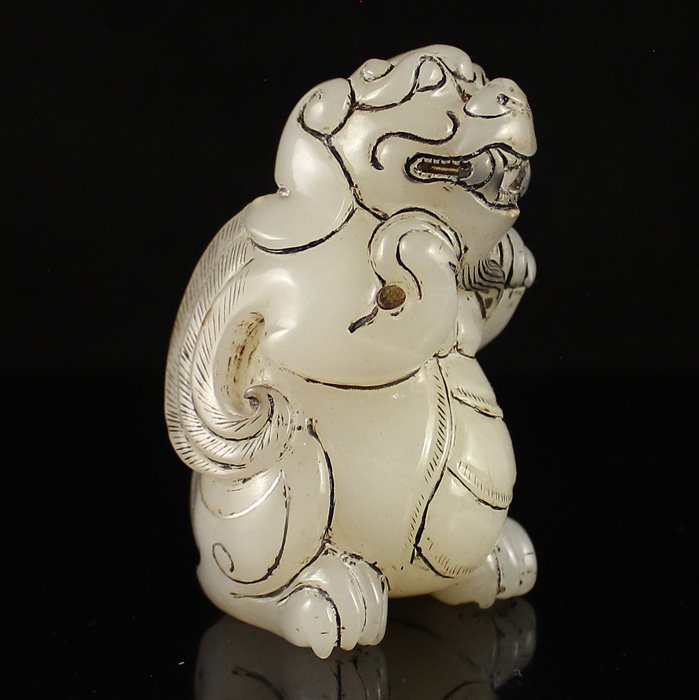 Superb Chinese Hetian Jade Statue - Fortune Beast (1 of 7)