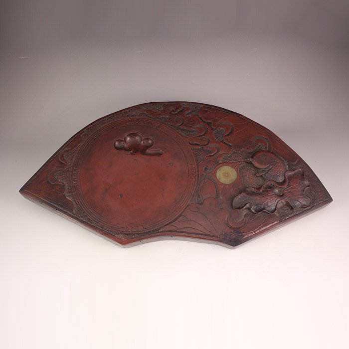 Chinese Duan Inkstone Carved Carp & Lotus (1 of 6)