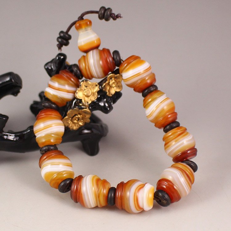 Beautiful Color Chinese Natural Agate Beads Bracelet (1 of 6)