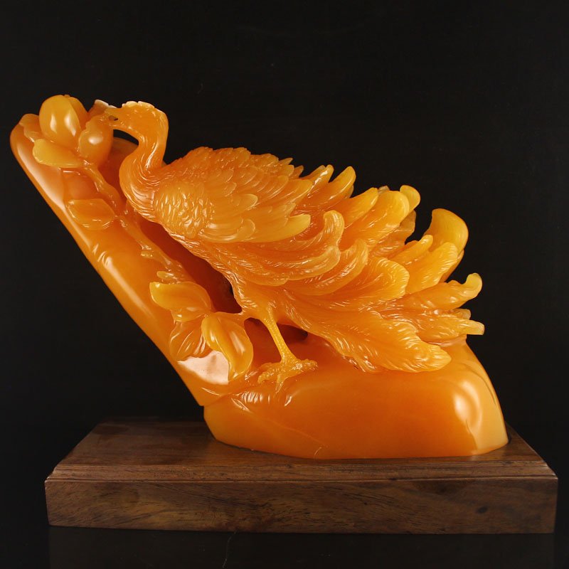 Indonesia Jin Tian Huang Statue - Peacock& Peony (1 of 10)