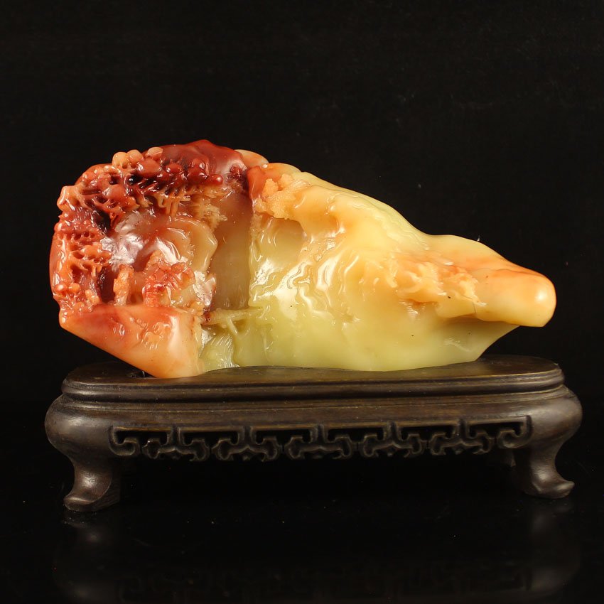 Chinese Shoushan Stone Statue w Mountains Travel (1 of 7)