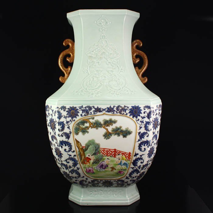 Chinese Blue And White + Famille Rose Porcelain Vase (1 of 10)
