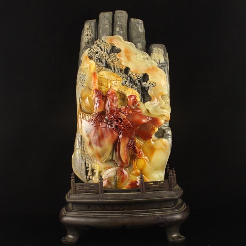 Superb Chinese Natural Shoushan Stone Statue (1 of 8)