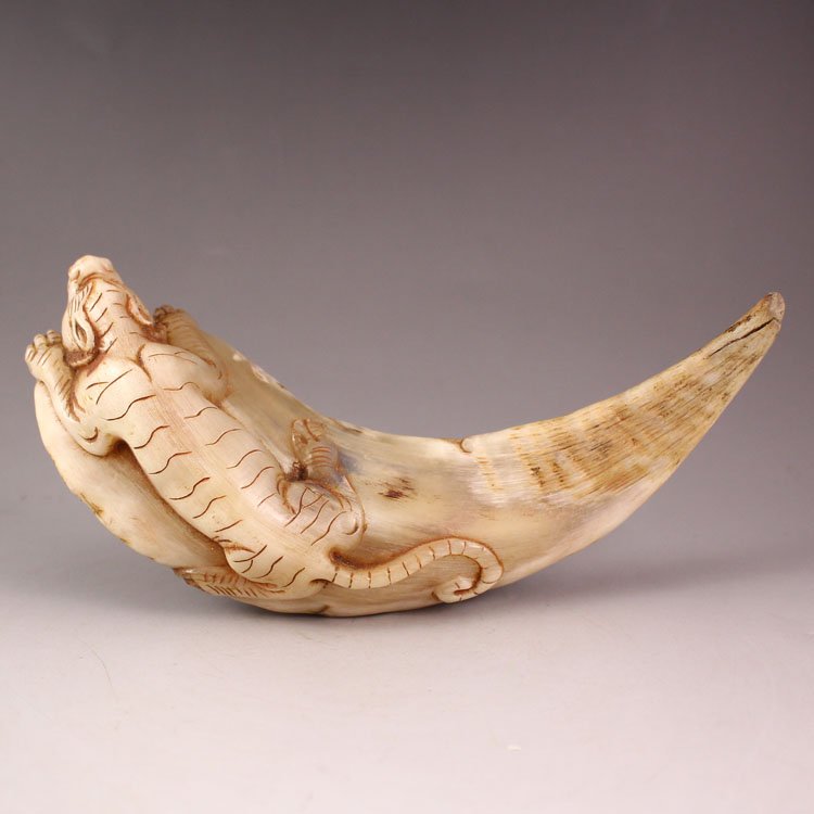 Chinese Ox Horn Tiger Statue (1 of 6)