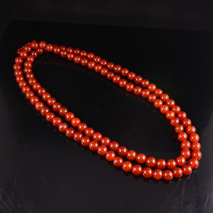 Chinese Natural Red Agate Beads Necklace (1 of 7)