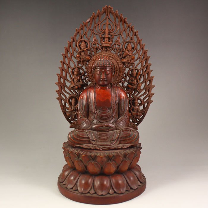 Hand Carved Chinese Natural Boxwood Statue - Buddha (1 of 7)